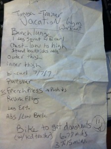 trainer vacation workout