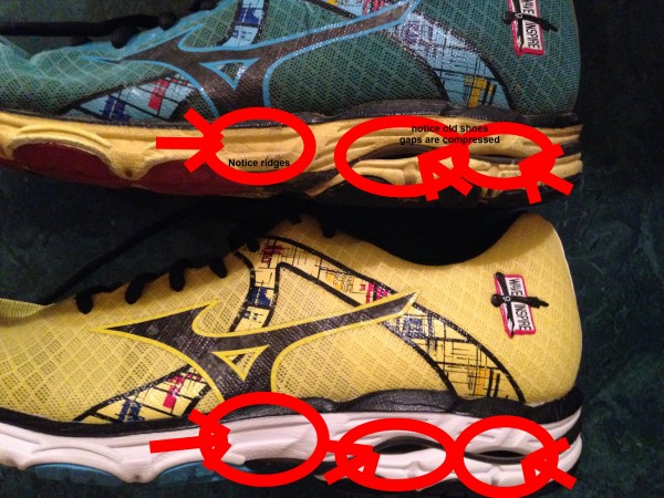 side of tennis shoes
